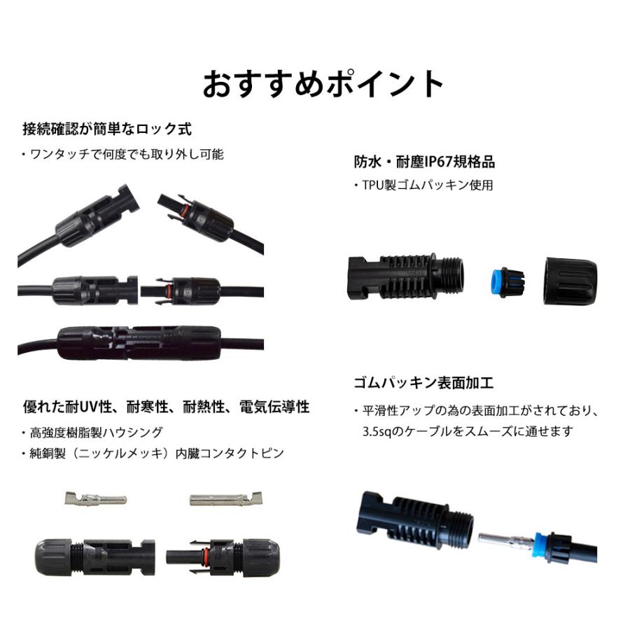 RENOGY（レノジー） ソーラーパネル 延長ケーブル 両端MC4コネクター