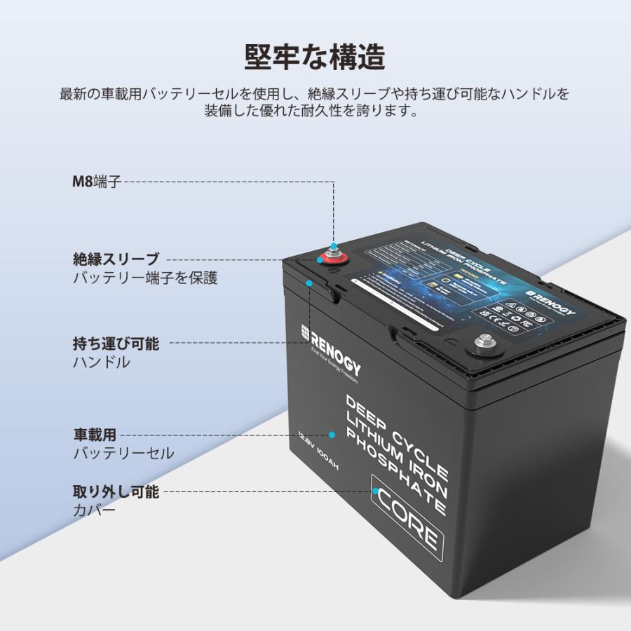 RENOGY リン酸鉄 リチウムイオンバッテリー 12v 100ah 軽量 RV RENOGY リン酸鉄 リチウムイオンバッテリー 12v 100ah 軽量 RV