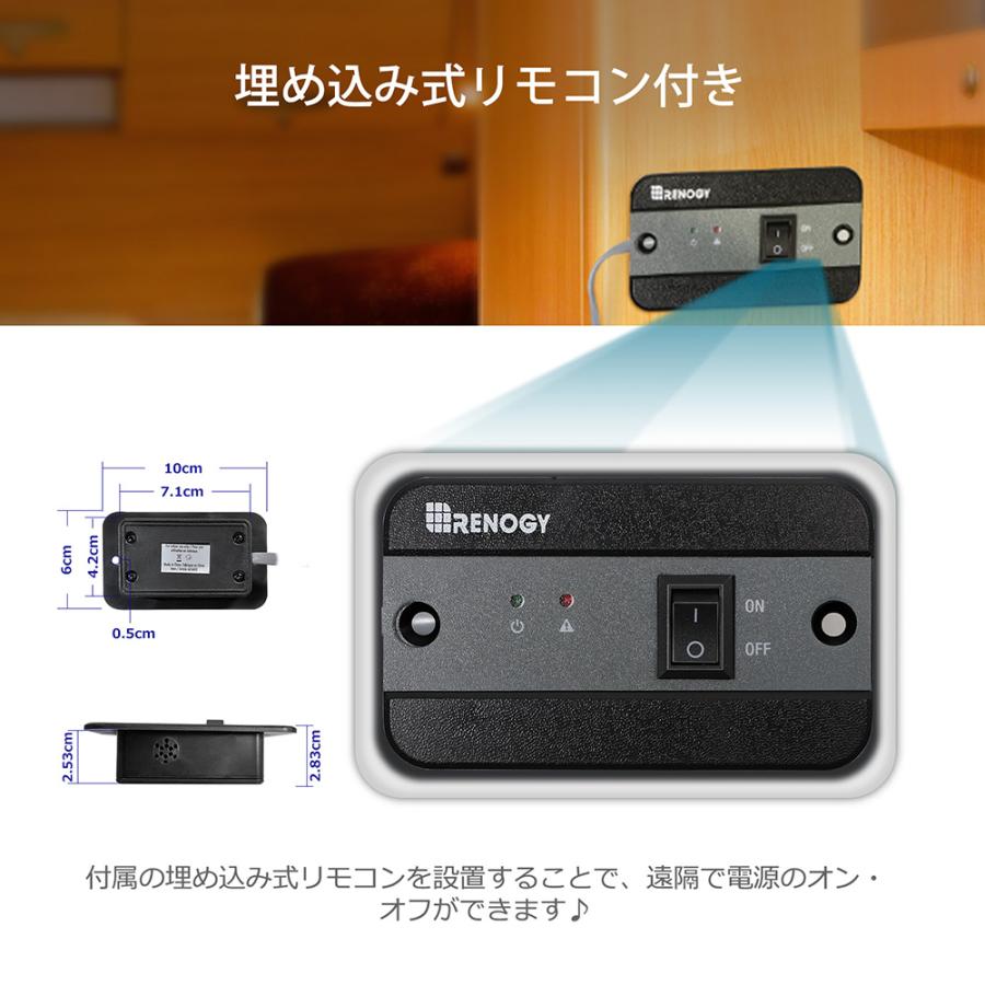 RENOGY カーインバーター 純正弦波 12V 2000W 最大3000W 50/60Hz切替 