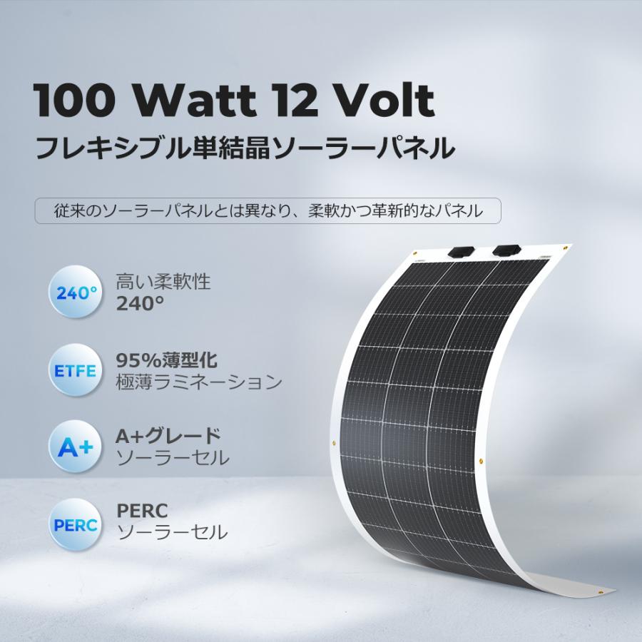 RENOGY レノジー フレキシブル ソーラーパネル 100W 単結晶 太陽 RENOGY レノジー フレキシブル ソーラーパネル 100W 単結晶 太陽