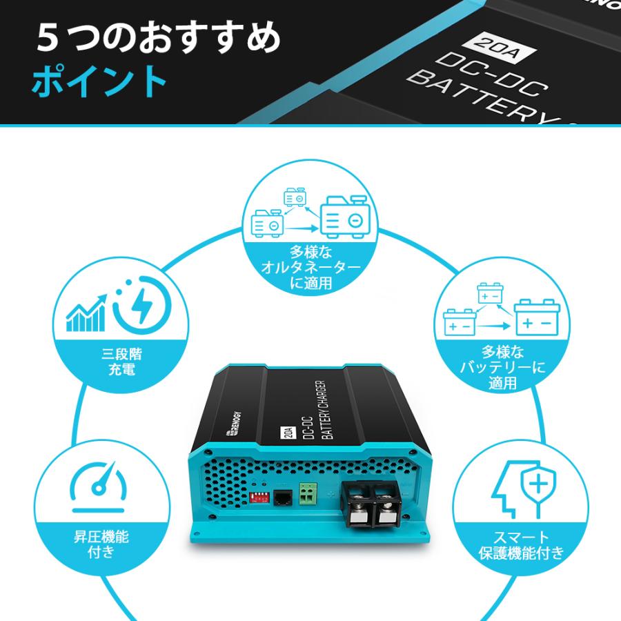 RENOGY レノジー 走行充電器 アイソレーター 12V 20A キャンピングカー 