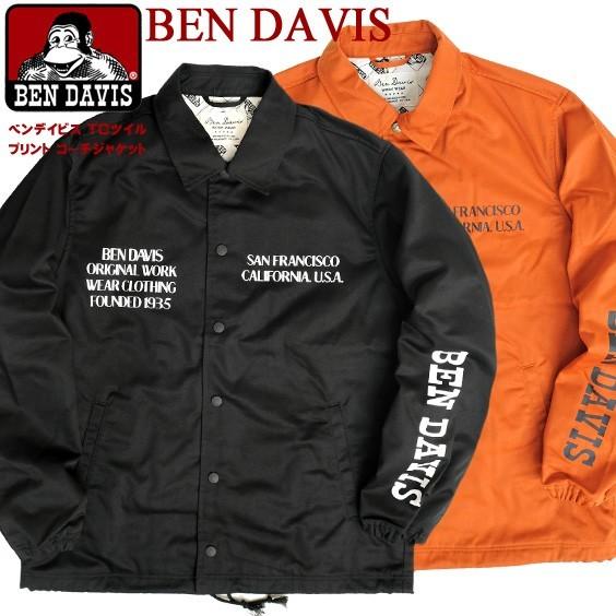 BEN DAVIS（ベンデイビス） コーチジャケット 袖プリント ツイル