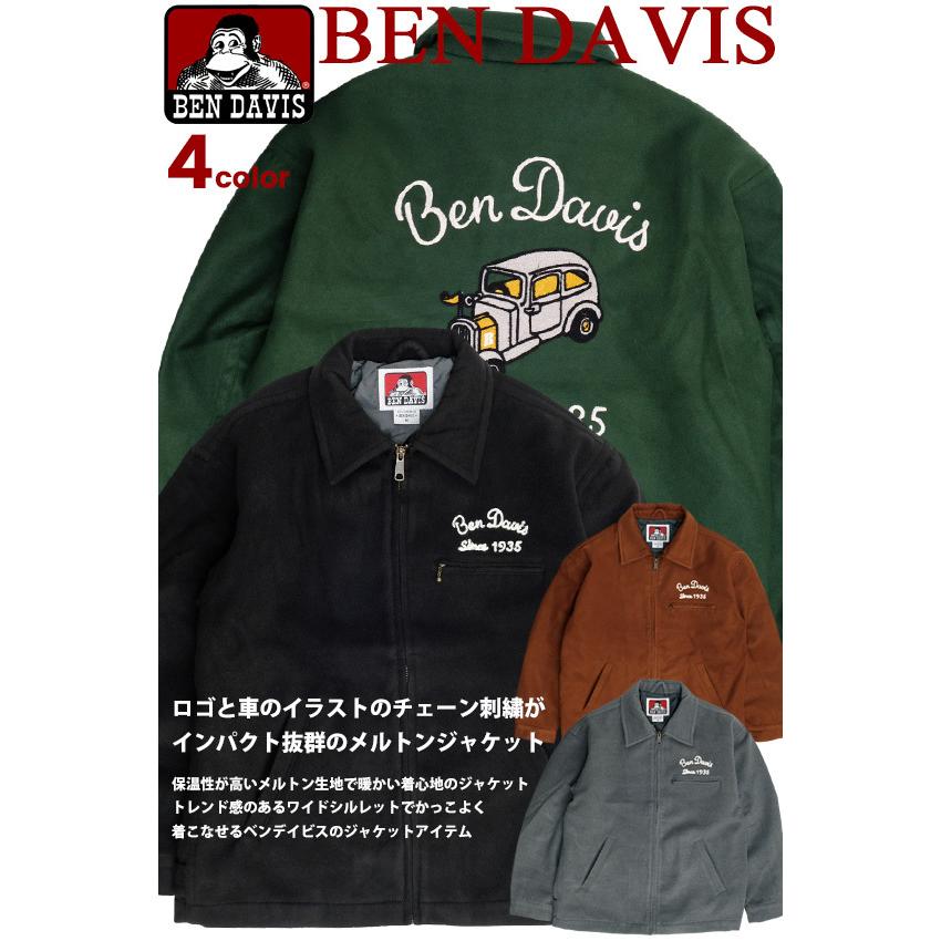 BEN DAVIS ジャケット ベンデイビス 2021AW ロゴ イラスト チェーン刺繍 メルトンジャケット メンズ ワーカホリックジャケット BEN-1824 BEN DAVIS ジャケット ベンデイビス 2021AW ロゴ イラスト チェーン刺繍 メルトンジャケット メンズ ワーカホリックジャケット BEN-1824