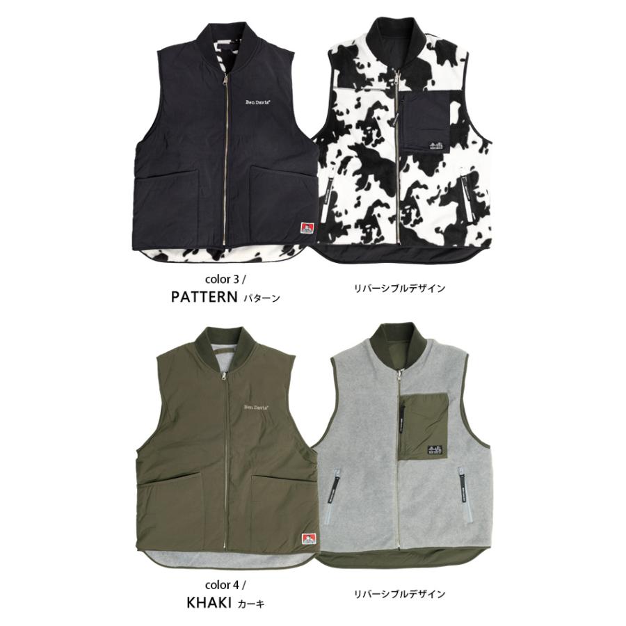 BEN DAVIS（ベンデイビス） フリース ベスト リバーシブル メンズ 2WAY