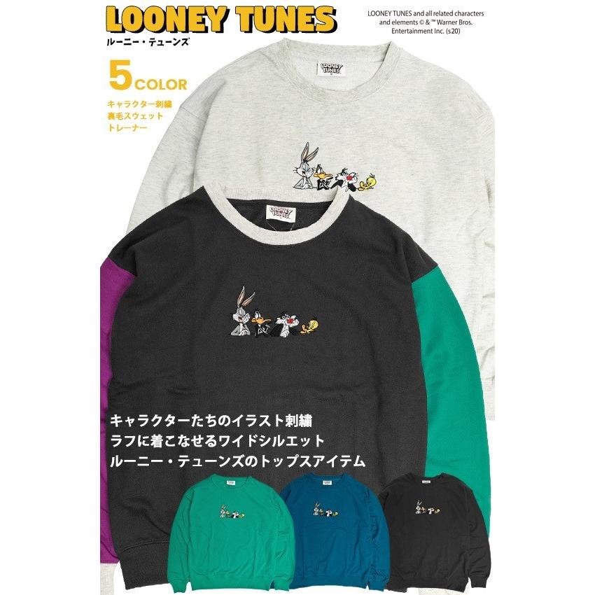 ルーニー・テューンズ スウェット LOONEY TUNES イラスト 刺繍 クルー