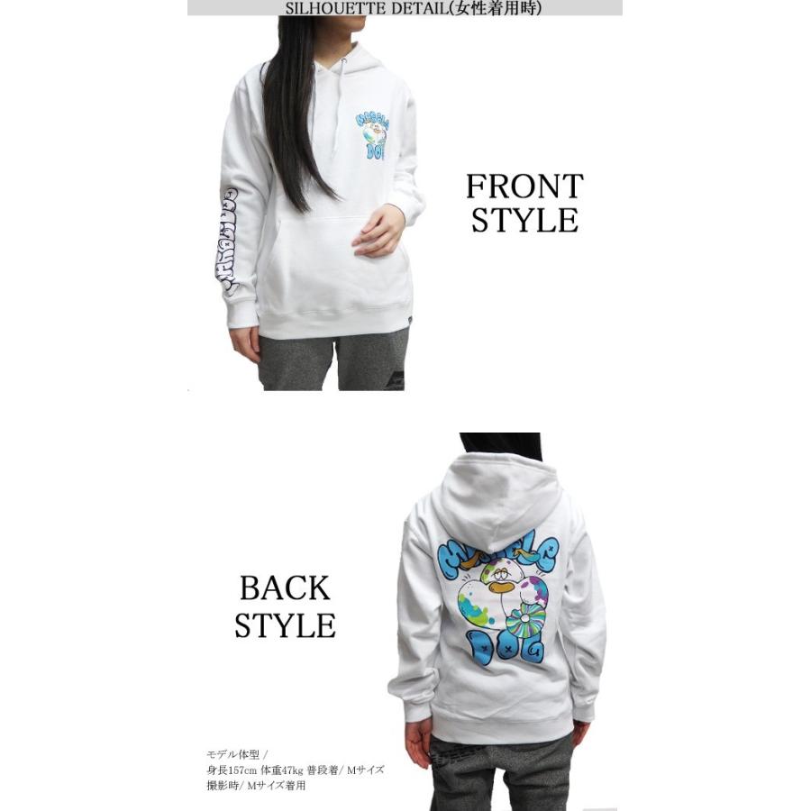 メンズ プルオーバーパーカー 袖ロゴ パーカー イヌ キャラクター