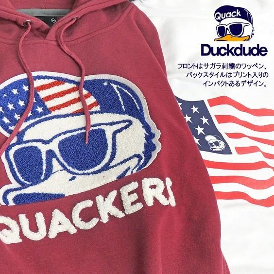 DUCK DUDE パーカー アヒルワッペン スウェットパーカー メンズ バックプリント ダックデュード サガラ刺繍 アヒル PKL-325｜renovatio｜06