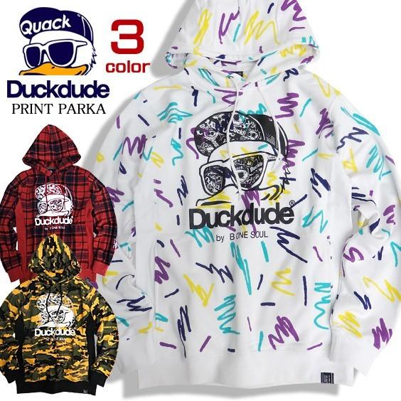 DUCK DUDE パーカー 総柄プリント スウェットパーカー ダックデュード