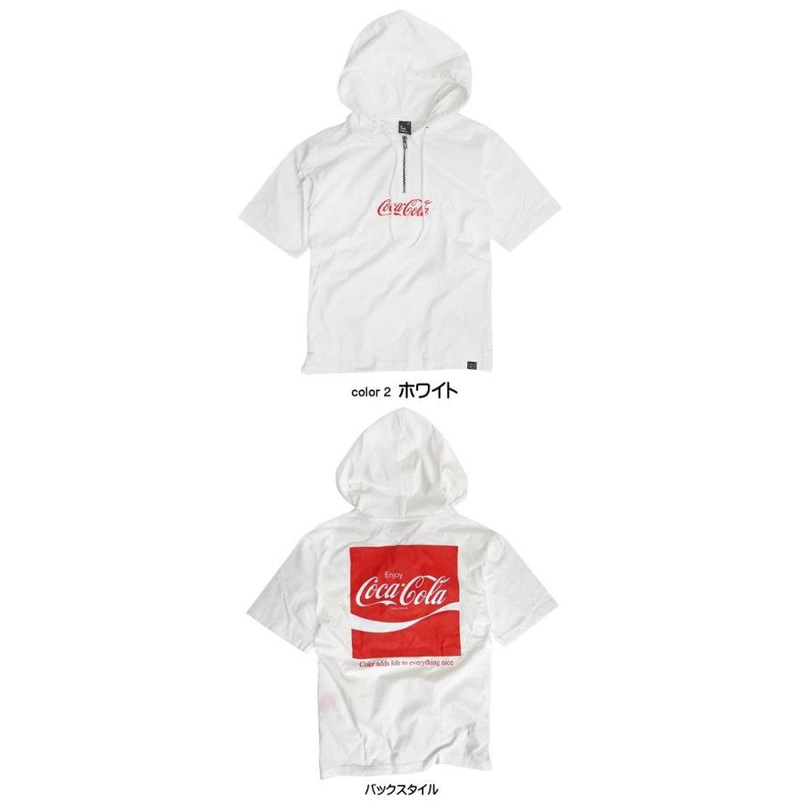 コカ・コーラ パーカー Coca-Cola Tパーカー ハーフジップ メンズ 半袖