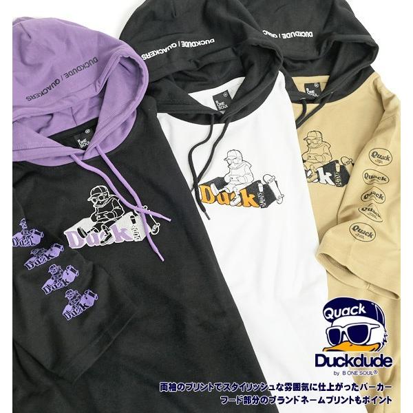 Duck Dude パーカー ダックデュード アヒル イラスト 刺繍 七分袖パーカー 袖プリント 7分袖 プルオーバーパーカー Pkl 377 Pkl 377 Renovatio 通販 Yahoo ショッピング