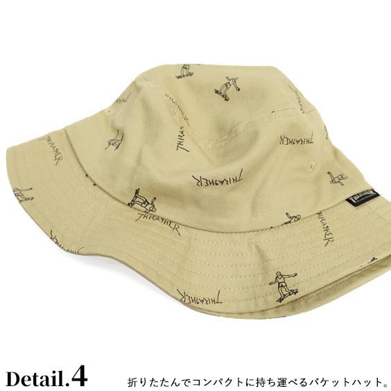 THRASHER（スラッシャー） ハット ゴンズ ロゴ 総柄 プリント バケット