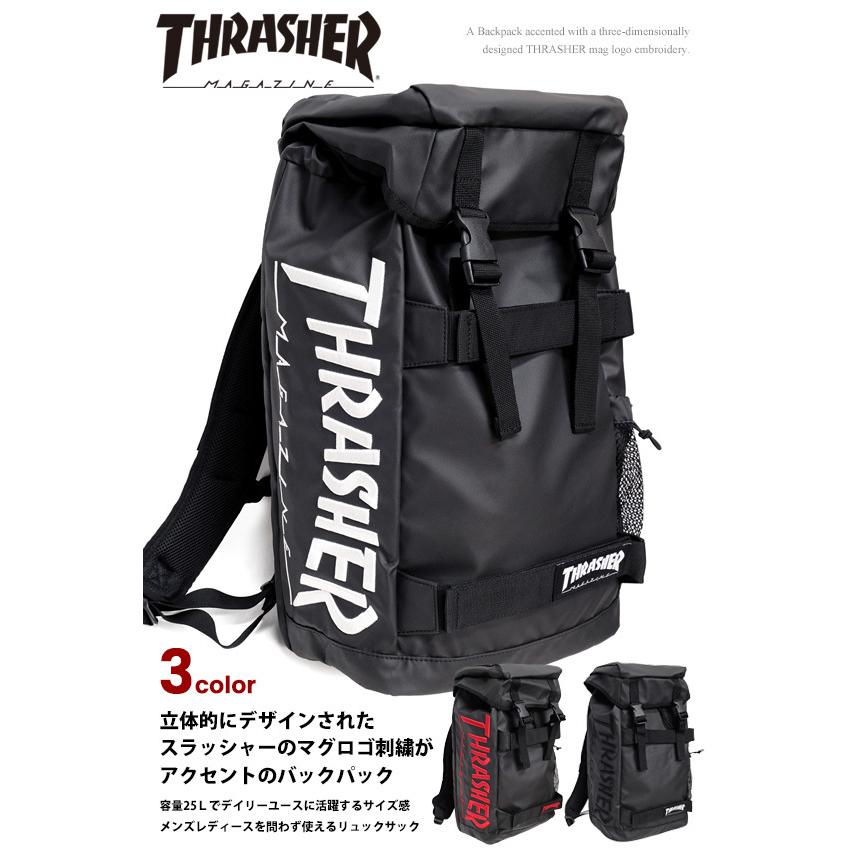 THRASHER リュック スラッシャー 3Dロゴ 刺繍 バックパック 25L
