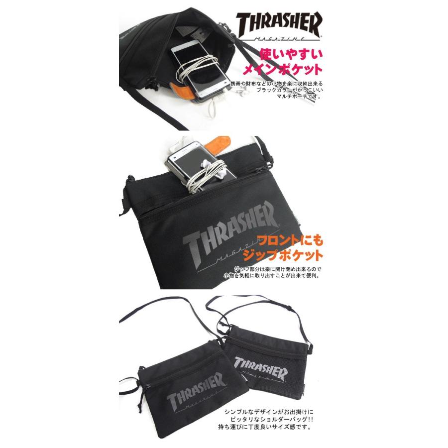 THRASHER バッグ ポーチ スラッシャー ショルダーバッグ マルチポーチ ブランドロゴ THRASHER-THRSG114｜renovatio｜02