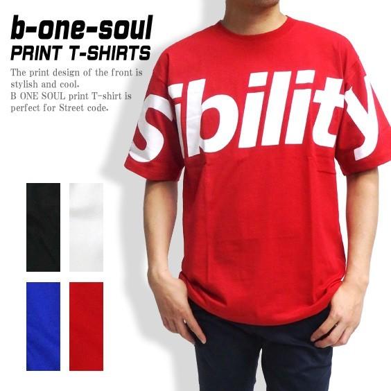b-one-soul Tシャツ ロゴプリント 半袖Tシャツ メンズ ストリート B