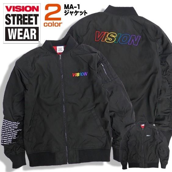 VISION STREET WEAR ジャケット ロゴ刺繍 MA-1 ヴィジョン 3D VISION STREET WEAR ジャケット ロゴ刺繍 MA-1 ヴィジョン 3D