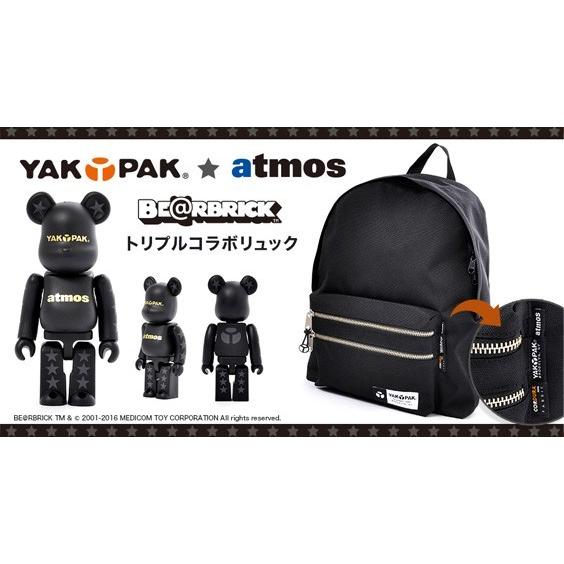 YAKPAK BE@RBRICK atmos リュック ヤックパック コラボ オリジナルベアブリック付き デイパック YAKPAK-YP4028BB｜renovatio｜02