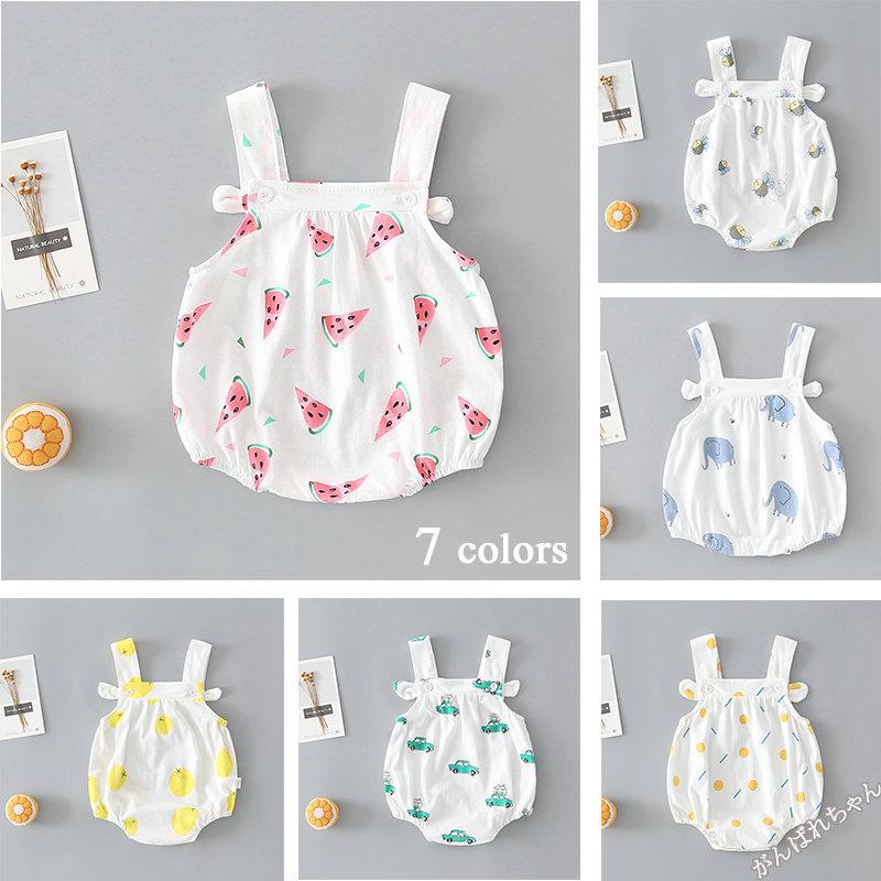 ベビー服 新生児服 夏用 女の子 ロンパース ストラップ 新生児 カバーオール 7 Colors ベビー おしゃれ 66 73 80 90cm 子供服 出産祝い 内祝い キッズ つなぎ C17 Baby99 がんばれちゃん 通販 Yahoo ショッピング