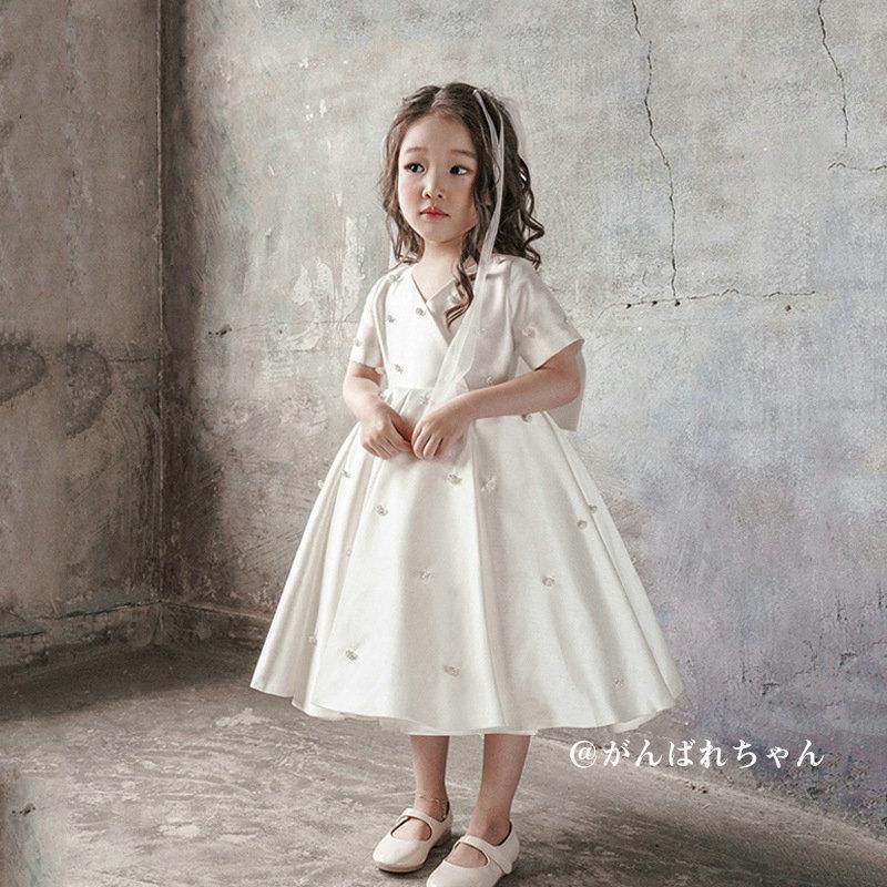 ベビードレス 女の子 結婚式 子供服 ベビー キッズ フォーマル 発表会 女の子 子供 ドレス 子どもドレス プリンセス ベビードレス 韓国 ホワイト 80 150cm C17 Drs42 がんばれちゃん 通販 Yahoo ショッピング