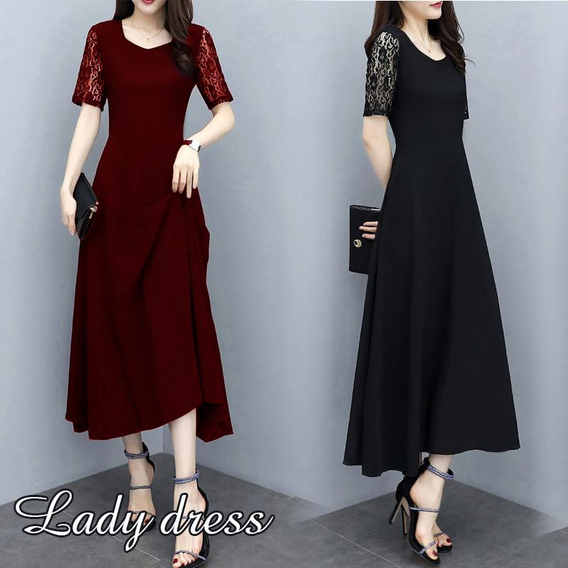 春コーデ ワンピース ロングワンピース 21 レディース ゆったり レース 春夏秋冬 新作 短袖 おしゃれ 大きいサイズ 通勤 Ol きれいめ Aライン オシャレ C17 Lady42 がんばれちゃん 通販 Yahoo ショッピング