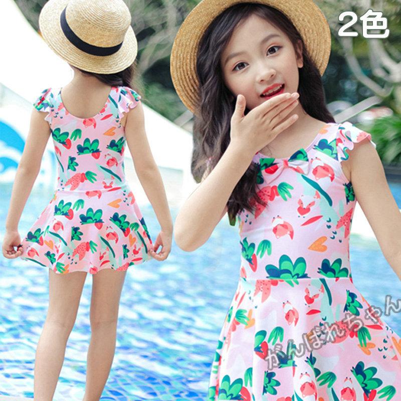 水着 女の子 新作 ワンピース 夏 子供 キッズ 海 花柄 かわいい 体型カバー 女児 ガールズ 水遊び プール 海 川 アウトドア 動きやすい おしゃれ かわいい 白 C17 Swim06 がんばれちゃん 通販 Yahoo ショッピング