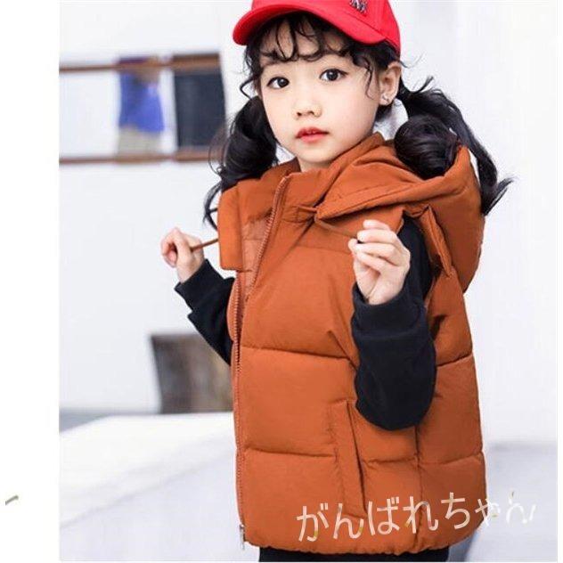 評価 ベスト 中綿コート 子ども 冬 防寒 アウター 男の子 ダウンジャケット ジャケット ダウンベスト 女の子 子供服 ジュニア 秋 フード付き コート fdash 160 女の子ダウンベスト