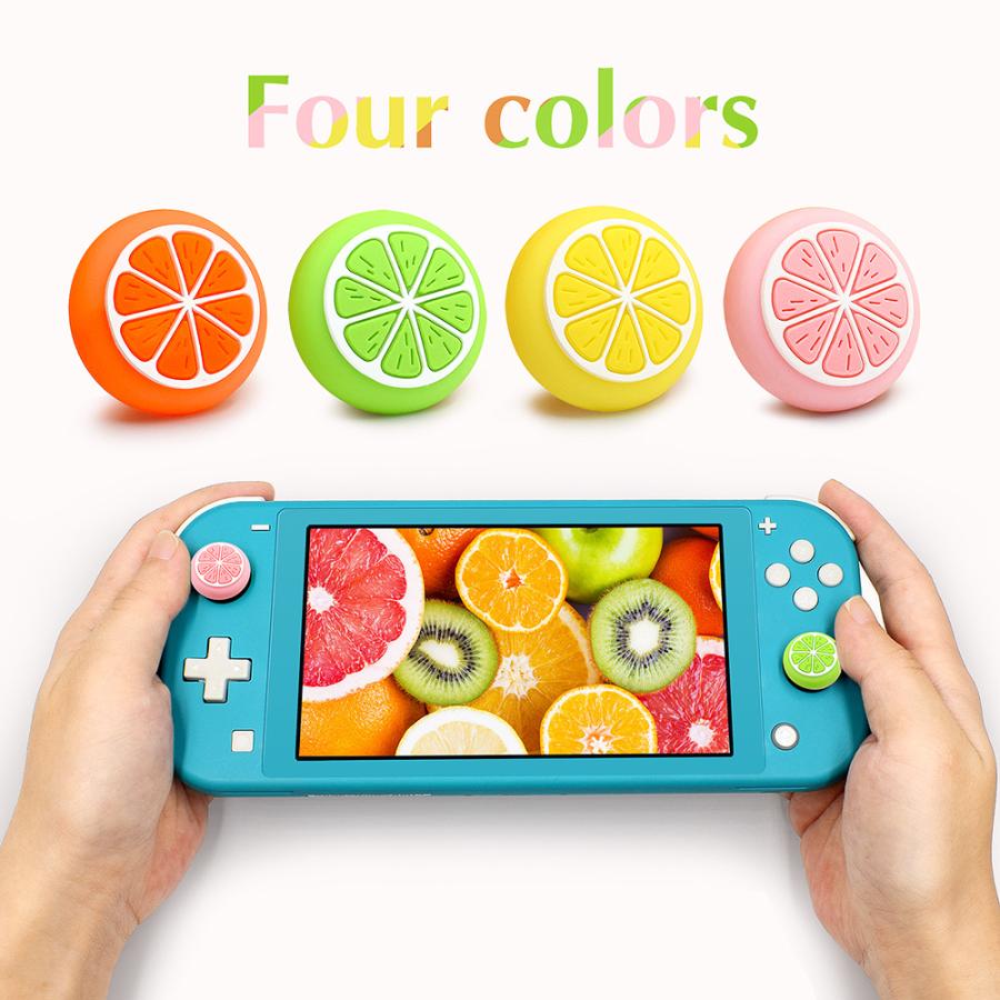 ニンテンド Switch Switch Lite Joy Conコントローラアナログスティックカバー 3d果物 高品質シリコン 親指グリップキャップ ジョイスティック保護カバー 4個入 G16 Gm03 がんばれちゃん 通販 Yahoo ショッピング