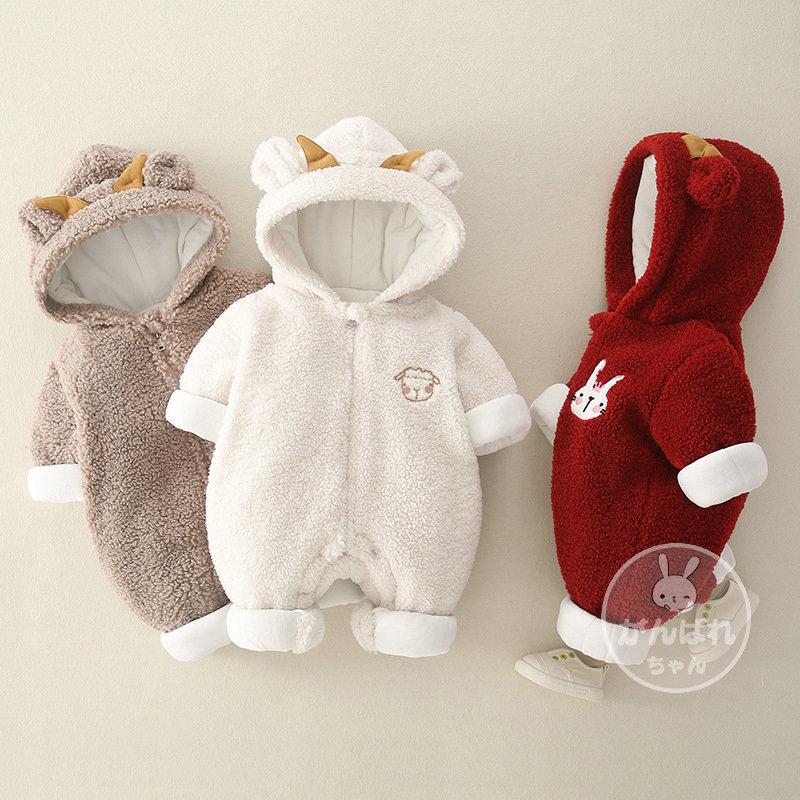 ベビー服 ロンパース 冬 新生児 70 長袖 オーバーオール 女の子 男の子 厚手 中綿コート 赤ちゃん 柔らかい オシャレ 保育園 百日祝い 出産祝い G16 Zaizai39 がんばれちゃん 通販 Yahoo ショッピング