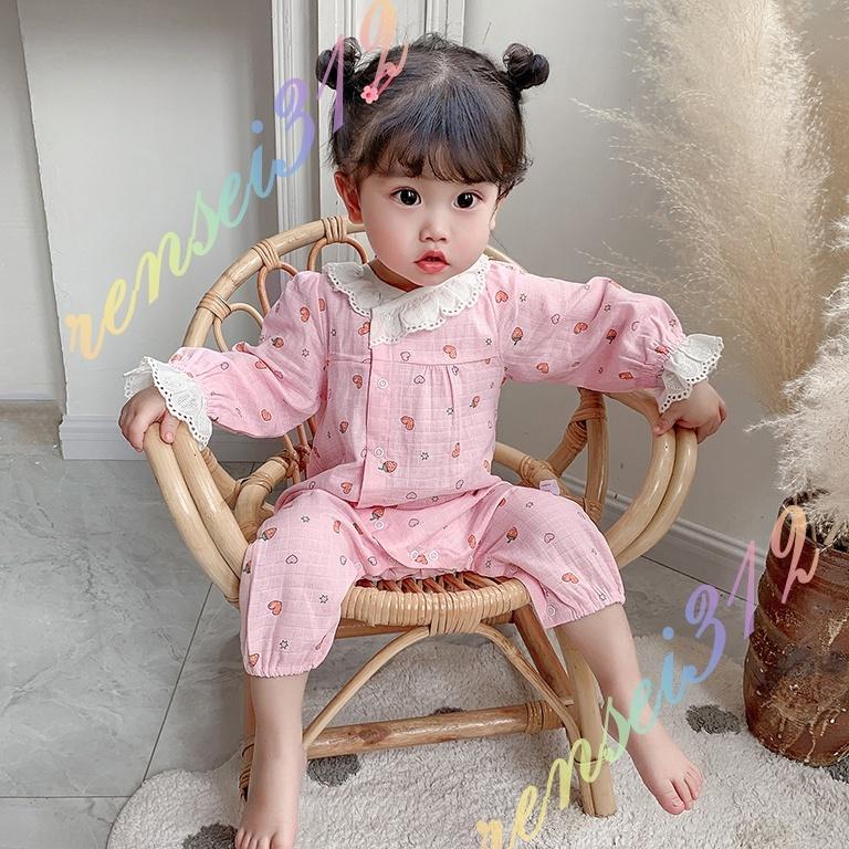 ベビー服 女の子 カバーオール ロンパース 長袖 秋 秋冬 フリル ハート 60 70 80 ピンク かわいい 可愛い 未使用品