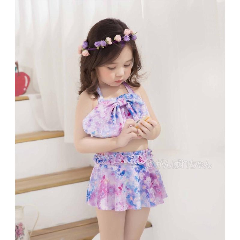 大割引 子供水着 女の子 子供用 キッズ水着 ビキニ セパレート キャップ付き 3点セット 水着 キッズ リボン 子供 こども 女児 幼児 スイムウェア Umb Digital