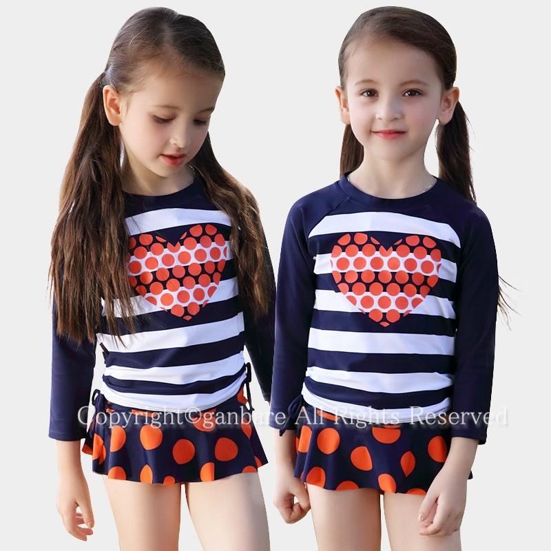 新作 ボーダー柄 子ども水着 キッズ水着 スクール ジュニア 女の子用 フリル 日焼け防止 Uvカット 海水浴 練習用スイムウェア セパレート 可愛い おしゃれ Y6 Swim61 がんばれちゃん 通販 Yahoo ショッピング