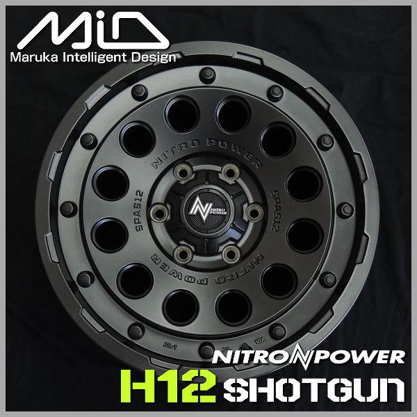 送料無料 新品 4本セット プラド ハイラックス ナイトロパワー H12 SHOTGUN バレルブラック 17inch 8.0J +20 6穴 PCD:139.7_1