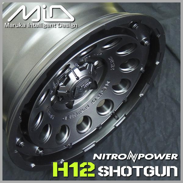 送料無料 新品 4本セット プラド ハイラックス ナイトロパワー H12 SHOTGUN バレルブラック 17inch 8.0J +20 6穴 PCD:139.7_3