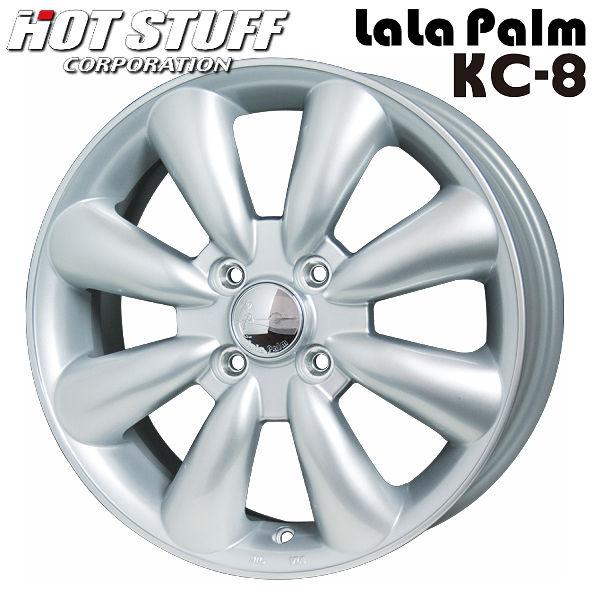 送料無料 タント アルト NBOX ムーヴ スペーシアなど ララパームKC-8 シルバー 155/65R14 ブリヂストン タイヤ ホイール4本セット | エコピア