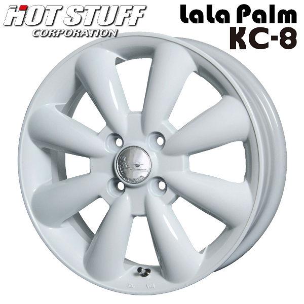 送料無料 タント アルト NBOX ムーヴ スペーシアなど ララパームKC-8 ホワイト 155/65R14 ブリヂストン タイヤ ホイール4本セット | エコピア