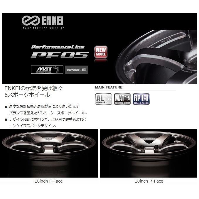 ENKEI 送料無料 エンケイPF05 ホワイト 8.5J +45 5穴PCD100 215/45R18 