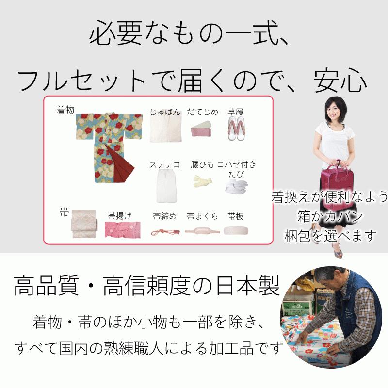 着物 レンタル XLサイズ 袋帯セット 江戸小紋 青・水色 鮫小紋｜rental-kimono｜08