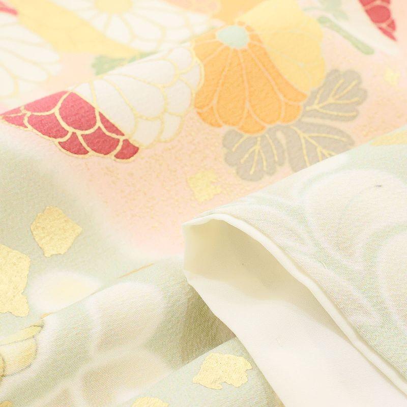 訪問着 レンタル S クリーム 辻が花 ワンタッチ 簡単 着物 七五三 着物 七五三