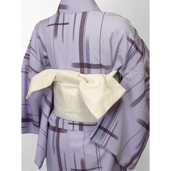 単衣 着物 レンタル セット Sサイズ レディース うす紫 絣｜rental-kimono｜02