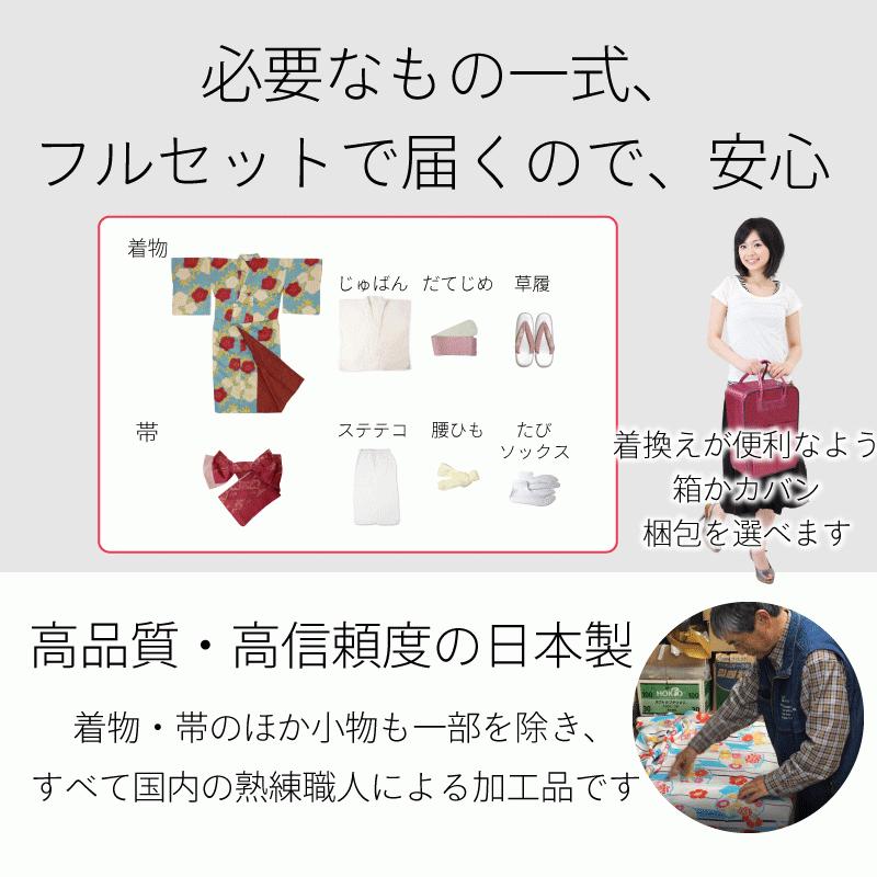 単衣 着物 レンタル セット Sサイズ レディース うす紫 絣｜rental-kimono｜08