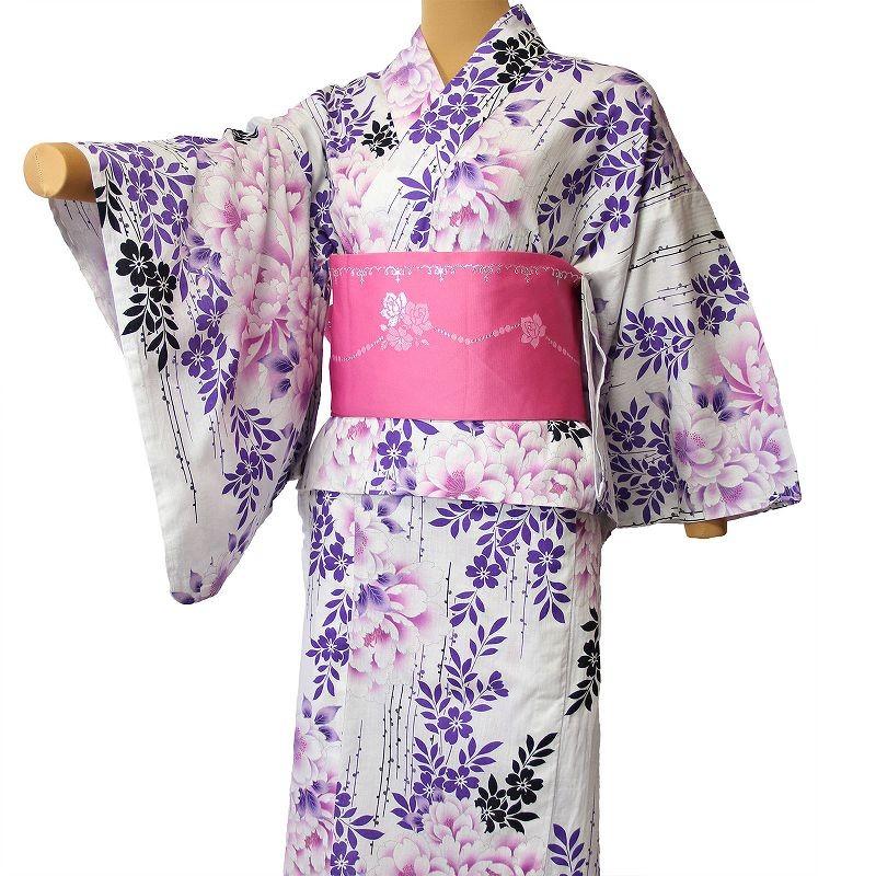 2尺袖 ポリエステル着物 牡丹 桜 袴用 袴 レンタル 卒業式 2尺袖着物