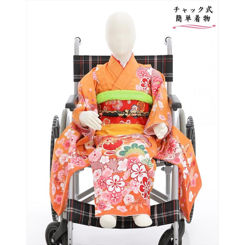 車椅子7歳 女の子 七五三 感動楽チャック着物レンタル czj7007