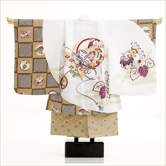 小さめ5歳 4歳 男の子 着物レンタル 七五三 d4064 753 フルセット