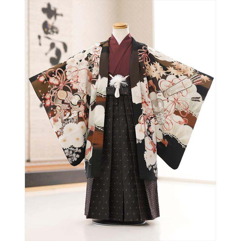 七五三 5歳 男の子 100cm〜110cm 袴レンタル d4367 子供着物 七草 着物