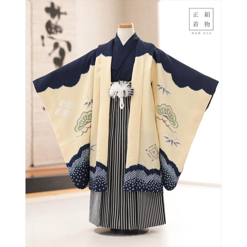 5歳 男の子 正絹 七五三 着物レンタル d5597 袴レンタル プレミアム