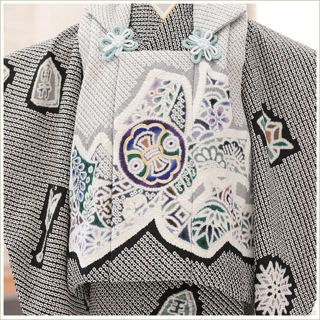 3歳 男の子 七五三 正絹 着物レンタル df122 フルセット 753 子供着物