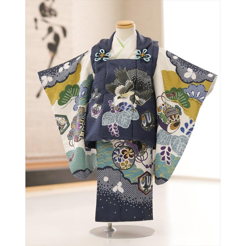 小さめ 3歳 男の子 七五三 被布セット レンタル df157s 2歳 着物