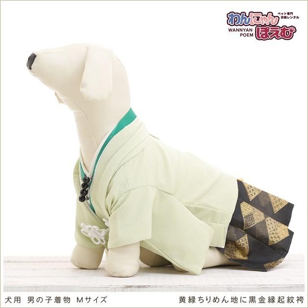 犬服 着物 ちりめん着物 袴(男の子) 犬の着物レンタル 中型犬 男の子 dm-010 ペット衣装 往復送料無料 高級