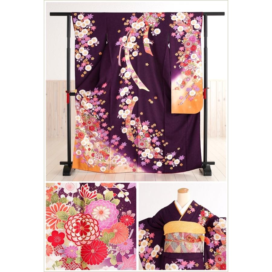 成人式 振袖レンタル 2026 １月 お正月 fb1118s 振り袖 着物レンタル 20歳 furisode レトロ 人気 紫に四季彩りの慶華 2026_1