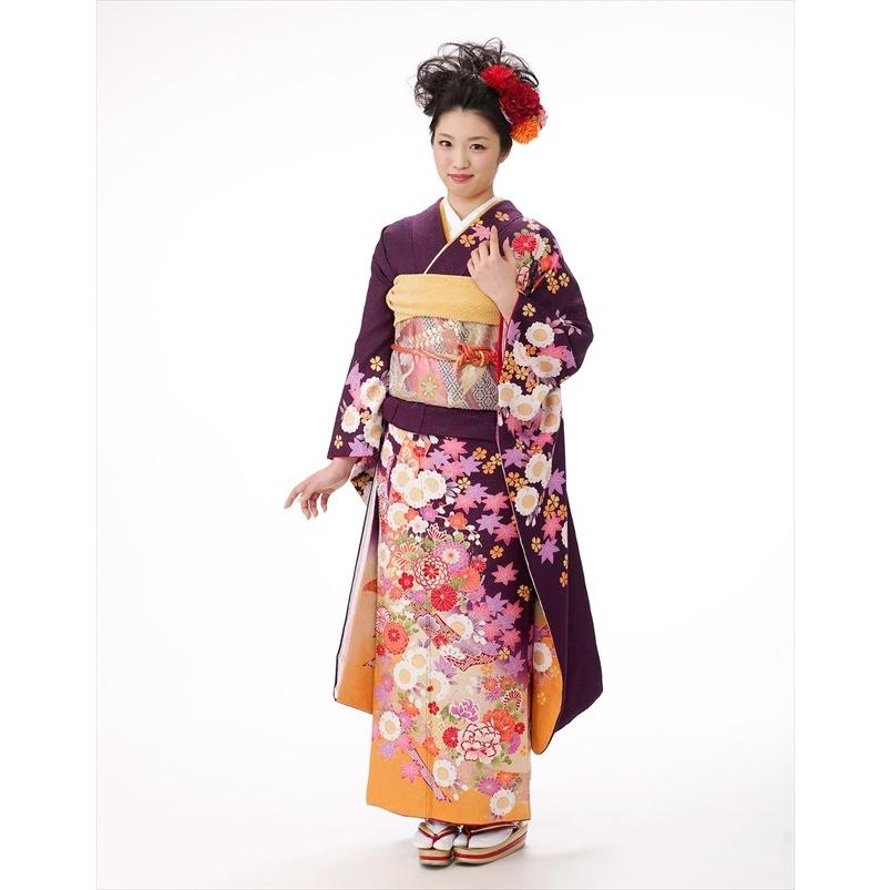 成人式 振袖レンタル 2026 １月 お正月 fb1118s 振り袖 着物レンタル 20歳 furisode レトロ 人気 紫に四季彩りの慶華 2026_3