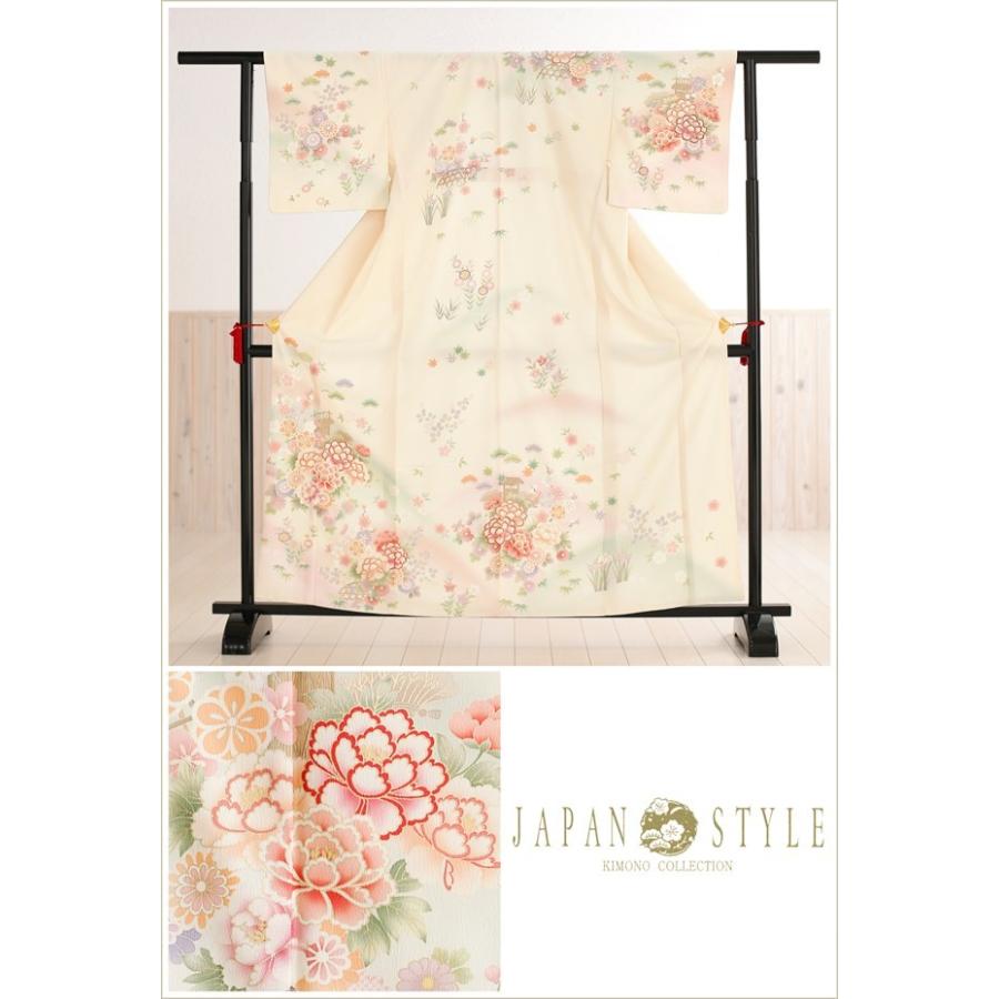 k☆訪問着単品　薄クリーム　七五三　お宮参り　入学式 楽天市場】【レンタル】JAPAN STYLE 訪問着 着物 貸衣装 フルセット